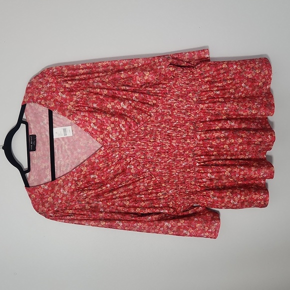 Lane Bryant Tops - NWT Lane Bryant Floral V-Neck Blouse, Size 22/24, Peasant Style, Soft, Lined